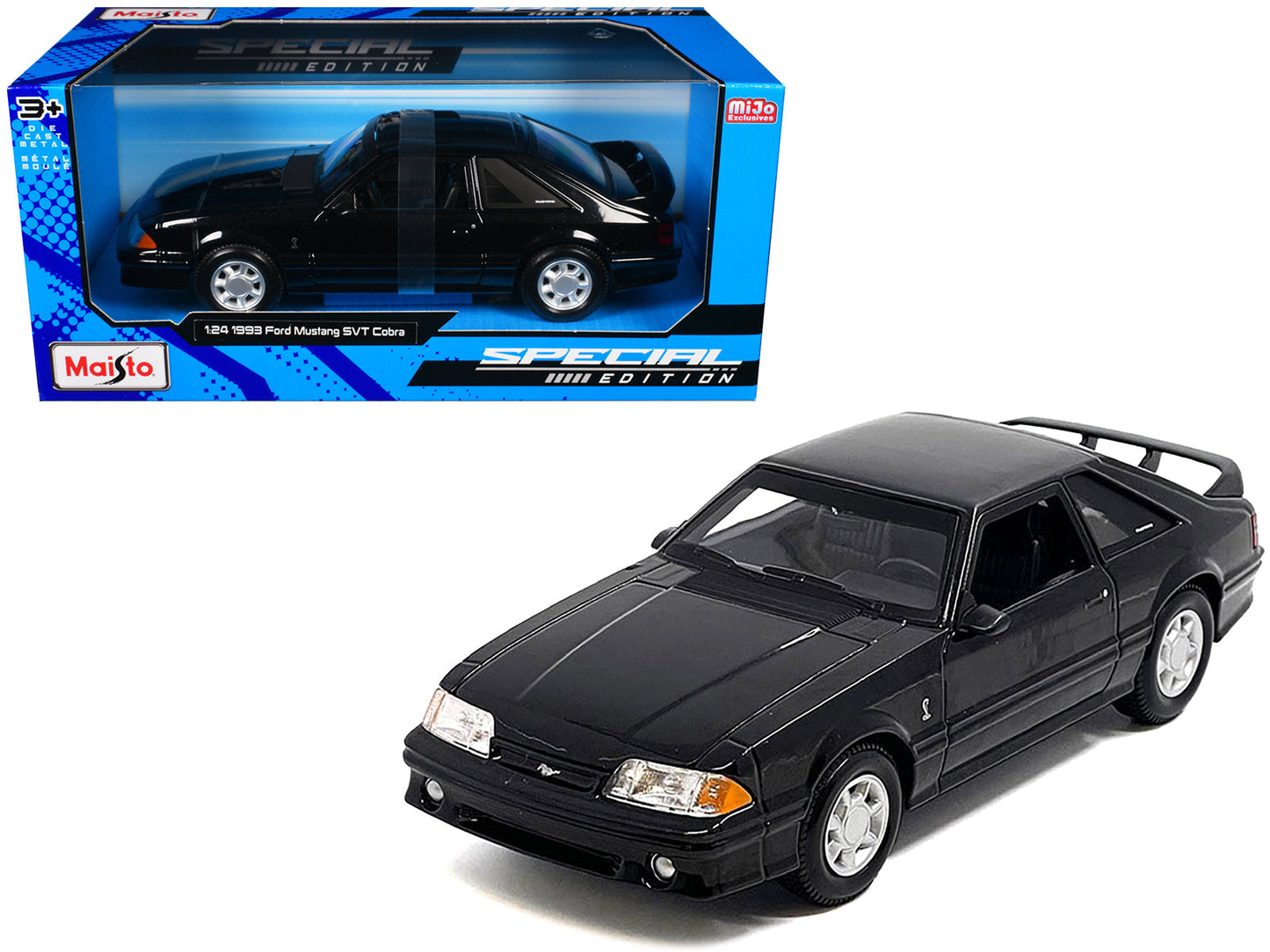 1993 Ford Mustang SVT Cobra Black "Special Edition" Series 1/24 Diecast Model Car