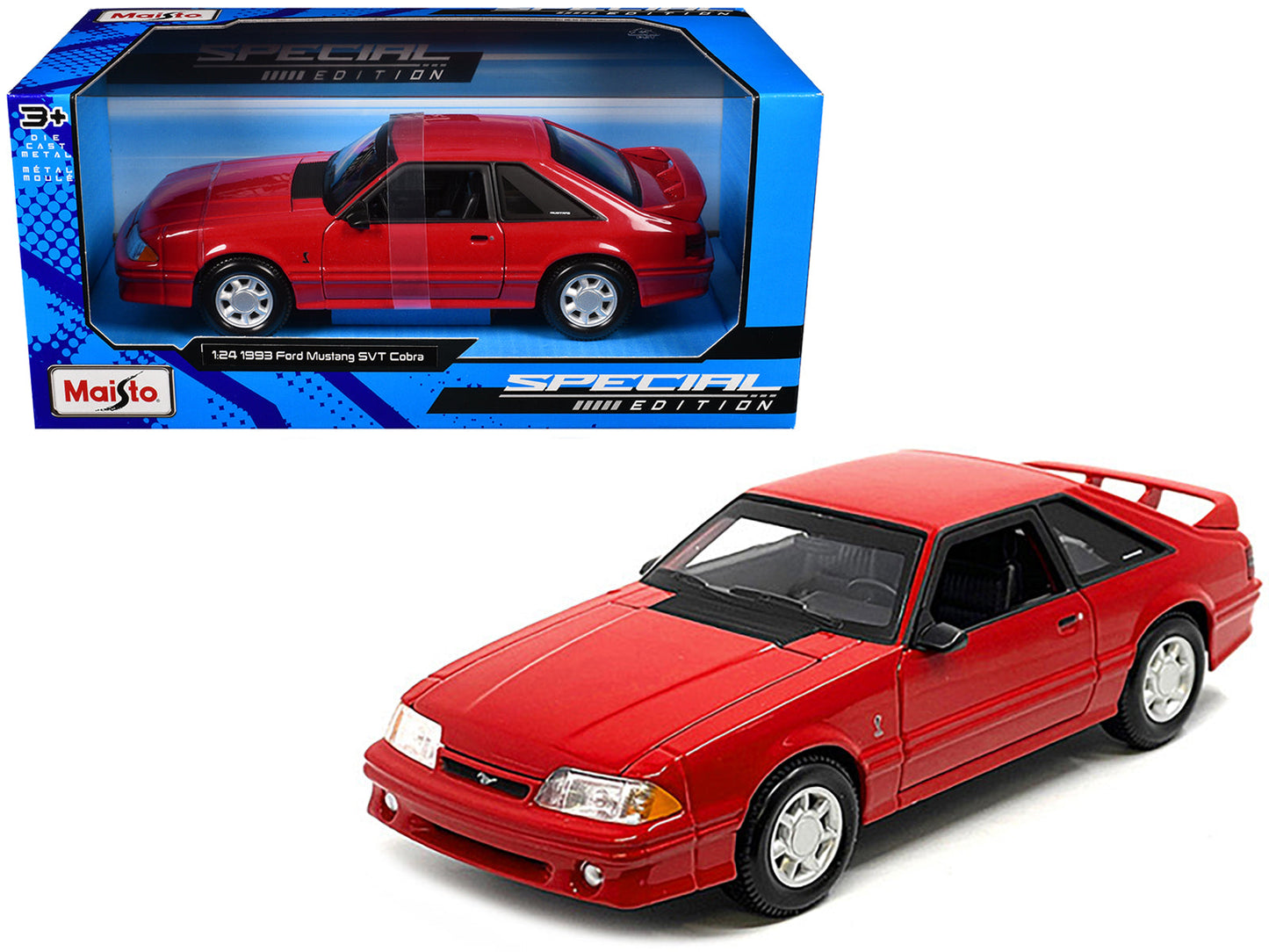1993 Ford Mustang SVT Cobra Red "Special Edition" Series 1/24 Diecast Model Car