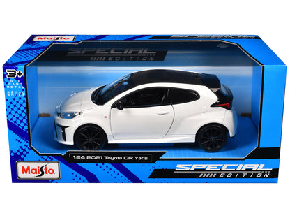 2021 Toyota GR Yaris White with Carbon Top "Special Edition" Series 1/24 Diecast Model Car