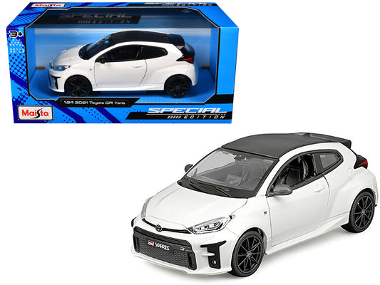 2021 Toyota GR Yaris White with Carbon Top "Special Edition" Series 1/24 Diecast Model Car
