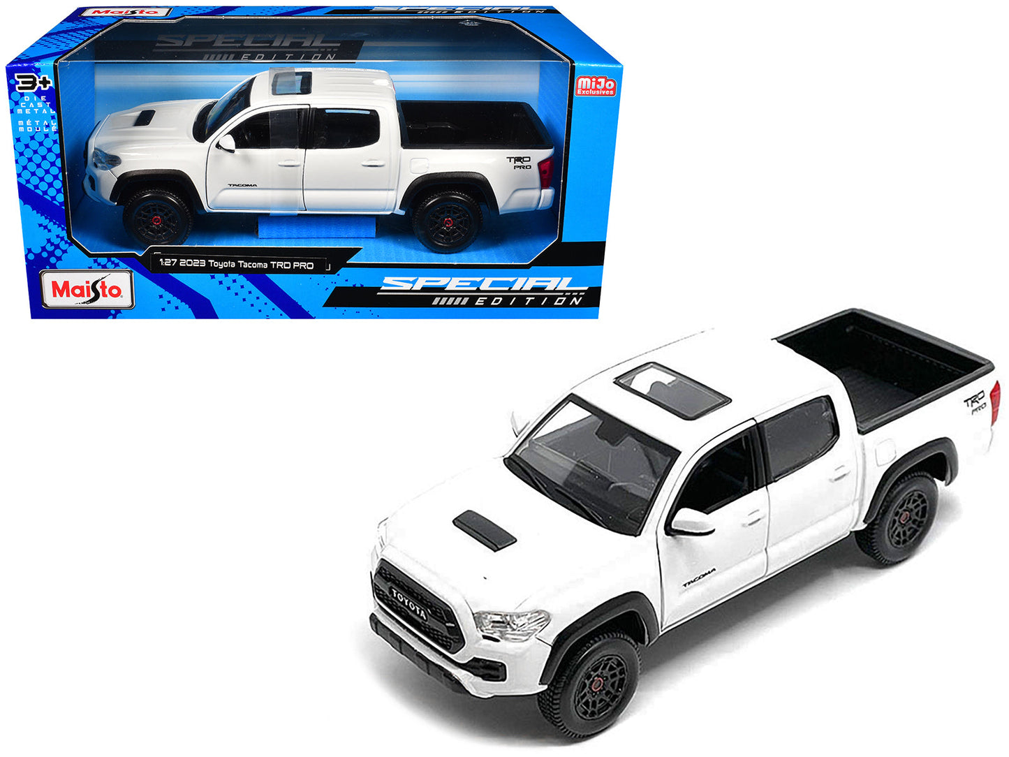 2023 Toyota Tacoma TRD PRO Pickup Truck White with Sunroof "Special Edition" Series 1/27 Diecast Model Car