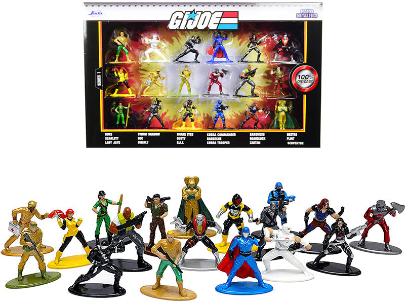 "G.I. Joe" Set of 18 Diecast Figurines "Nano Metalfigs" Series
