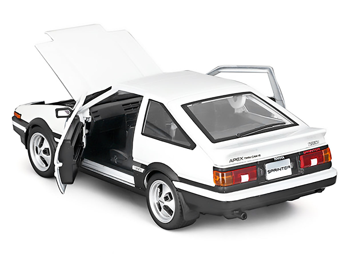 Toyota Sprinter Trueno AE86 RHD (Right Hand Drive) White with Black Stripes "Special Edition" Series 1/24 Diecast Model Car