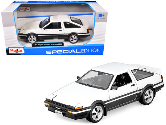 Toyota Sprinter Trueno AE86 RHD (Right Hand Drive) White with Black Stripes "Special Edition" Series 1/24 Diecast Model Car