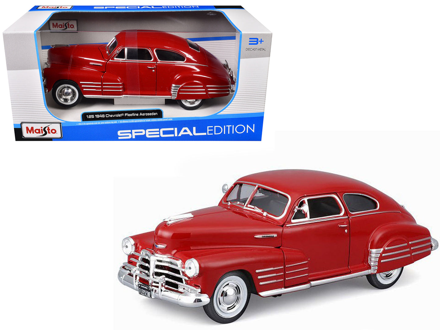 1948 Chevrolet Fleetline Aerosedan Red "Special Edition" Series 1/25 Diecast Model Car