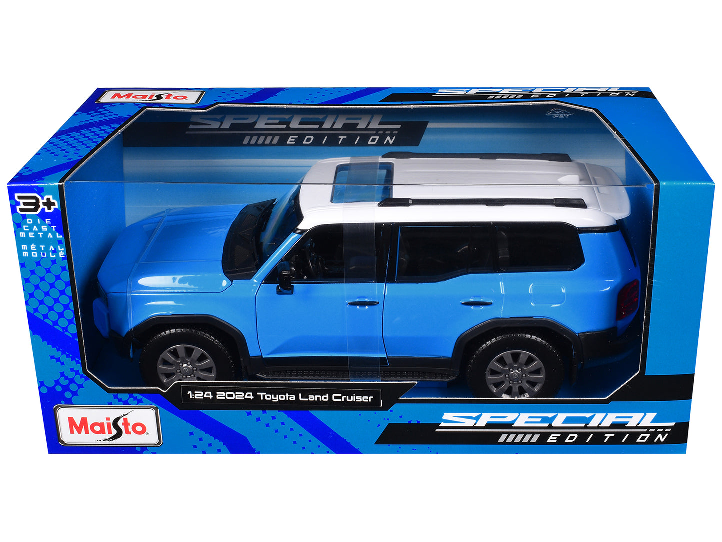 2024 Toyota Land Cruiser Blue with White Top "Special Edition" Series 1/24 Diecast Model Car