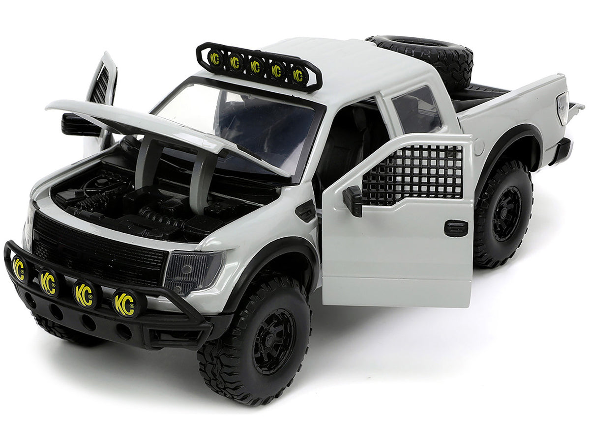 2011 Ford F-150 SVT Raptor Pickup Truck Light Gray with Extra Wheels "Just Trucks" Series 1/24 Diecast Model Car