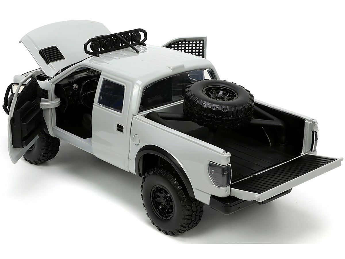 2011 Ford F-150 SVT Raptor Pickup Truck Light Gray with Extra Wheels "Just Trucks" Series 1/24 Diecast Model Car