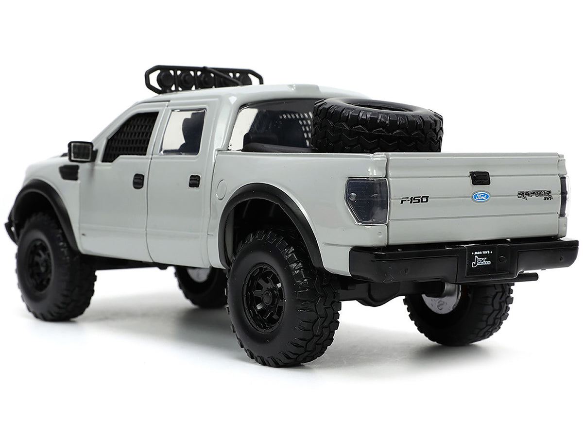 2011 Ford F-150 SVT Raptor Pickup Truck Light Gray with Extra Wheels "Just Trucks" Series 1/24 Diecast Model Car