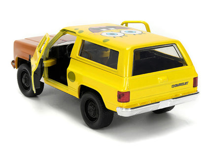 1980 Chevrolet K5 Blazer "SpongeBob Star" Livery Yellow "SpongeBob SquarePants" (1999-Current) TV Series "Hollywood Rides" Series 1/32 Diecast Model Car