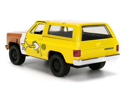 1980 Chevrolet K5 Blazer "SpongeBob Star" Livery Yellow "SpongeBob SquarePants" (1999-Current) TV Series "Hollywood Rides" Series 1/32 Diecast Model Car