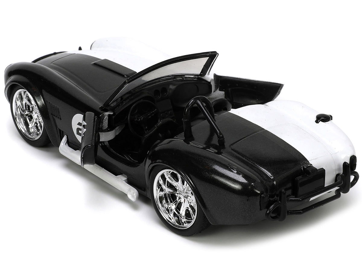 1965 Shelby Cobra 427 S/C #2 Black Metallic and White and Harvey Two-Face Diecast Figure "Batman" "Hollywood Rides" Series 1/32 Diecast Model Car
