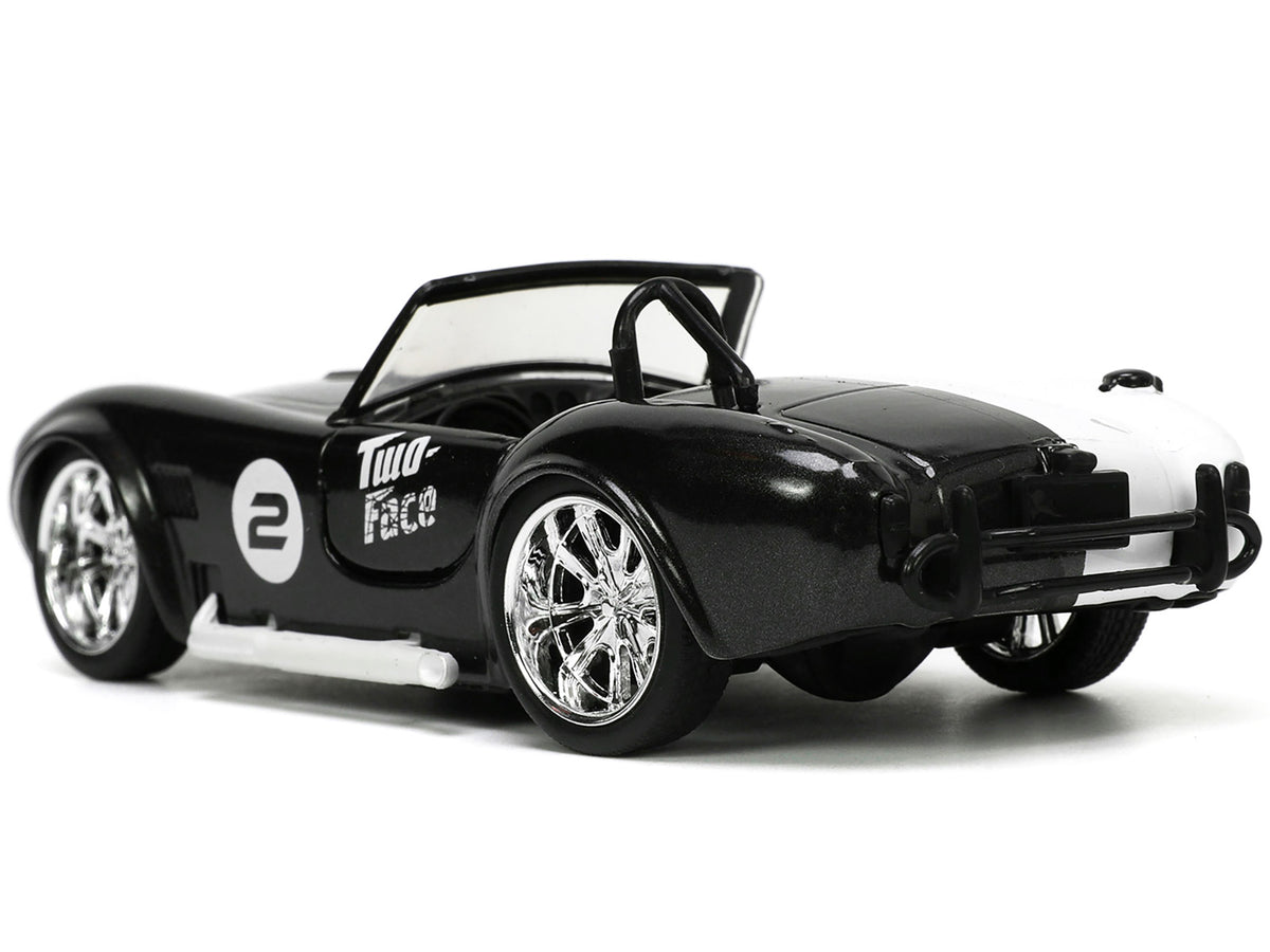 1965 Shelby Cobra 427 S/C #2 Black Metallic and White and Harvey Two-Face Diecast Figure "Batman" "Hollywood Rides" Series 1/32 Diecast Model Car