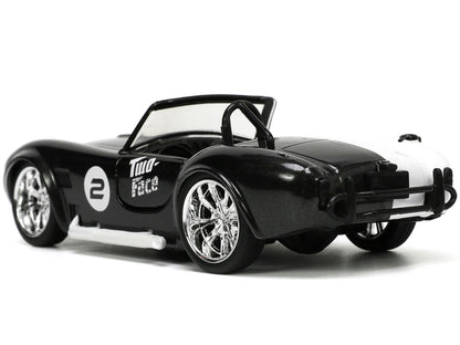 1965 Shelby Cobra 427 S/C #2 Black Metallic and White and Harvey Two-Face Diecast Figure "Batman" "Hollywood Rides" Series 1/32 Diecast Model Car