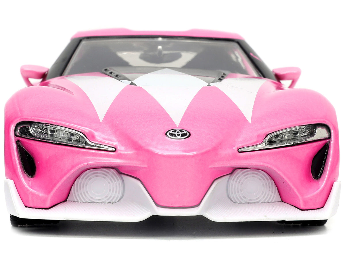 Toyota FT-1 Concept Pink Metallic and Pink Ranger Diecast Figurine "Power Rangers" "Hollywood Rides" Series 1/24 Diecast Model Car