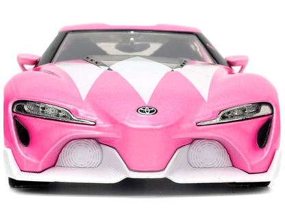Toyota FT-1 Concept Pink Metallic and Pink Ranger Diecast Figurine "Power Rangers" "Hollywood Rides" Series 1/24 Diecast Model Car