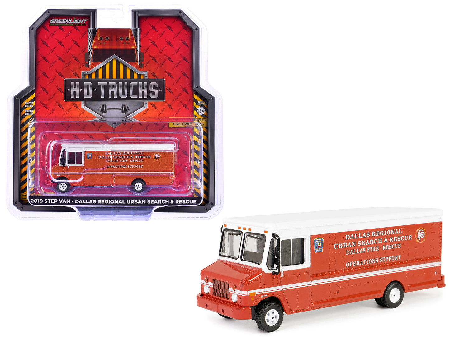 2019 Step Van "Dallas Regional Urban Search & Rescue - Dallas Fire Department Texas" Red with White Top "H.D. Trucks" Series 25 1/64 Diecast Model Car