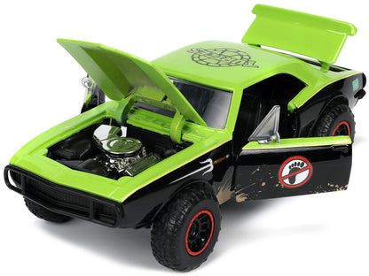 1967 Chevrolet Camaro Offroad Bright Green and Matt Black (Dirty Version) and Raphael Diecast Figure "Teenage Mutant Ninja Turtles" "Hollywood Rides" Series 1/24 Diecast Model Car