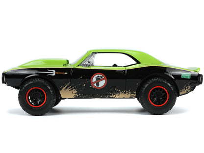1967 Chevrolet Camaro Offroad Bright Green and Matt Black (Dirty Version) and Raphael Diecast Figure "Teenage Mutant Ninja Turtles" "Hollywood Rides" Series 1/24 Diecast Model Car