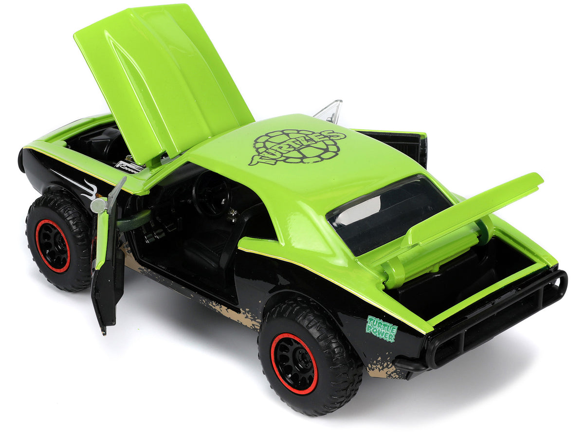 1967 Chevrolet Camaro Offroad Bright Green and Matt Black (Dirty Version) and Raphael Diecast Figure "Teenage Mutant Ninja Turtles" "Hollywood Rides" Series 1/24 Diecast Model Car
