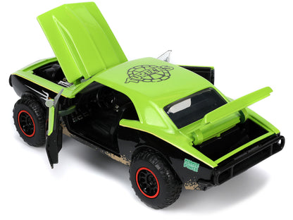 1967 Chevrolet Camaro Offroad Bright Green and Matt Black (Dirty Version) and Raphael Diecast Figure "Teenage Mutant Ninja Turtles" "Hollywood Rides" Series 1/24 Diecast Model Car