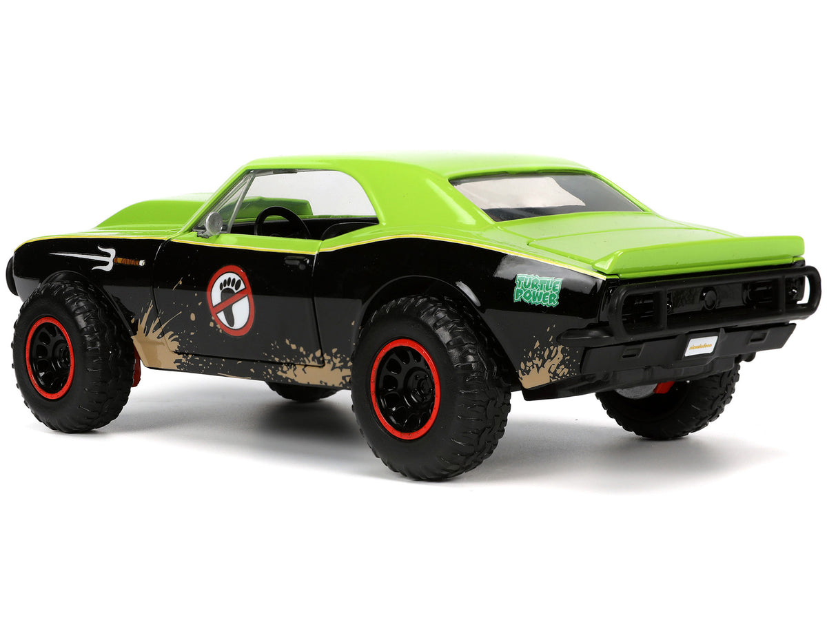 1967 Chevrolet Camaro Offroad Bright Green and Matt Black (Dirty Version) and Raphael Diecast Figure "Teenage Mutant Ninja Turtles" "Hollywood Rides" Series 1/24 Diecast Model Car