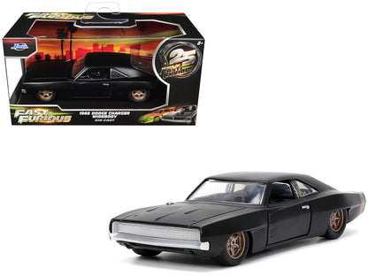 1968 Dodge Charger Widebody Matt Black with Bronze Tail Stripe "F9" (2021) Movie "25 Years of Fast & Furious" Series 1/32 Diecast Model Car