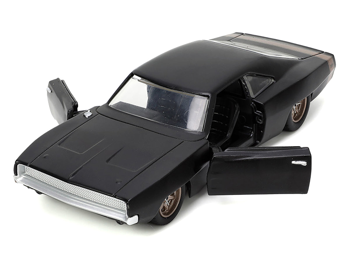 1968 Dodge Charger Widebody Matt Black with Bronze Tail Stripe "F9" (2021) Movie "Fast & Furious" Series 1/32 Diecast Model Car