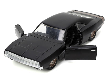 1968 Dodge Charger Widebody Matt Black with Bronze Tail Stripe "F9" (2021) Movie "Fast & Furious" Series 1/32 Diecast Model Car