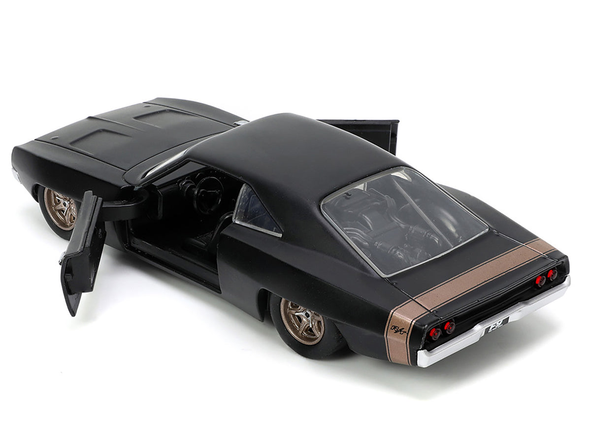 1968 Dodge Charger Widebody Matt Black with Bronze Tail Stripe "F9" (2021) Movie "Fast & Furious" Series 1/32 Diecast Model Car