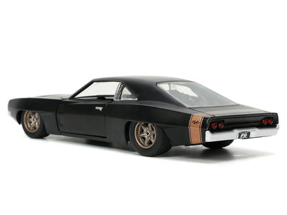 1968 Dodge Charger Widebody Matt Black with Bronze Tail Stripe "F9" (2021) Movie "Fast & Furious" Series 1/32 Diecast Model Car