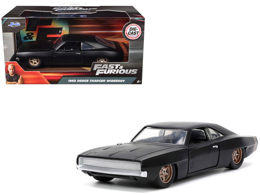 1968 Dodge Charger Widebody Matt Black with Bronze Tail Stripe "F9" (2021) Movie "Fast & Furious" Series 1/32 Diecast Model Car