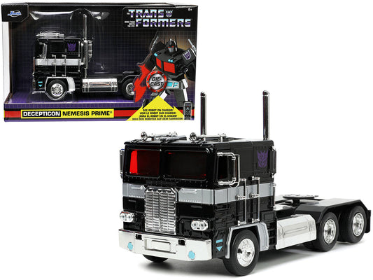 Decepticon Nemesis Prime with Robot on Chassis "Transformers" TV Series "Hollywood Rides" Series 1/24 Diecast Model