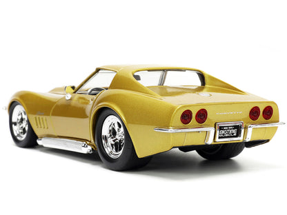 1969 Chevrolet Corvette Stingray ZL-1 Gold Metallic with Black Stripe "Bigtime Muscle" Series 1/24 Diecast Model Car