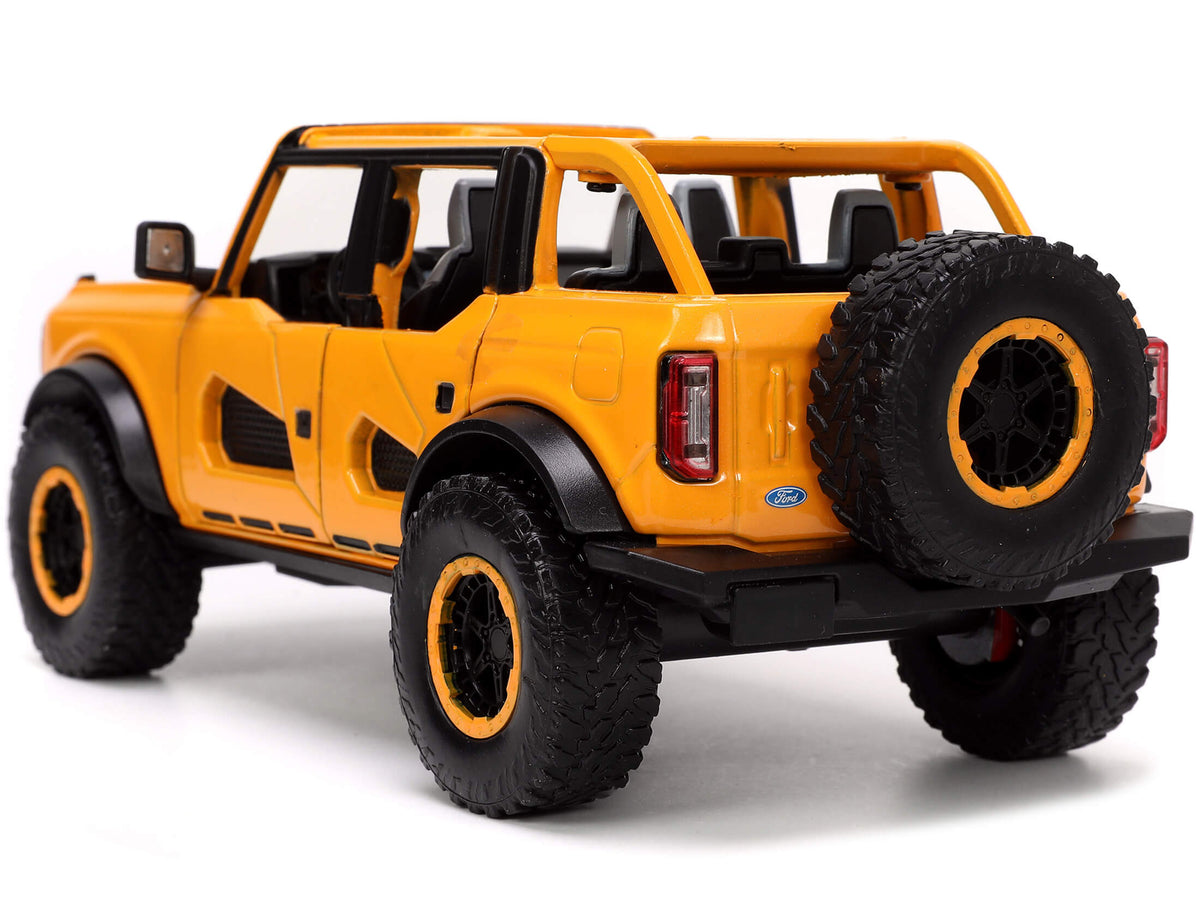 2021 Ford Bronco Orange Metallic with Extra Wheels "Just Trucks" Series 1/24 Diecast Model Car