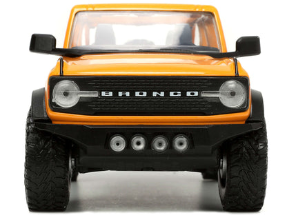 2021 Ford Bronco Orange Metallic with Extra Wheels "Just Trucks" Series 1/24 Diecast Model Car