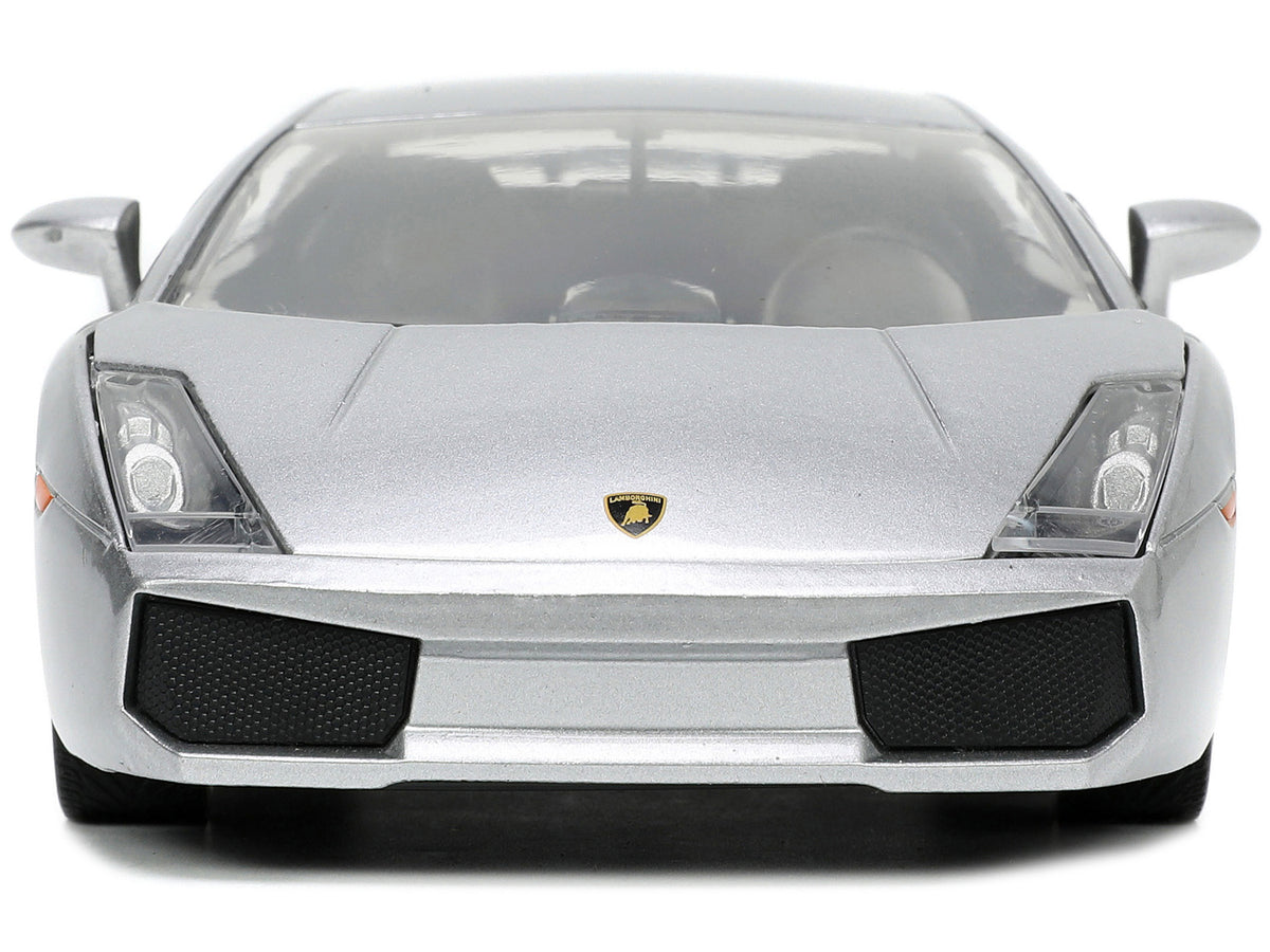 Lamborghini Gallardo Superleggera Silver Metallic with Yellow Stripes "Hyper-Spec" Series 1/24 Diecast Model Car