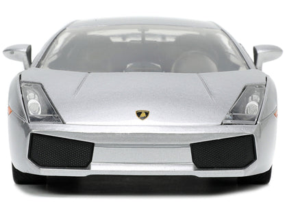 Lamborghini Gallardo Superleggera Silver Metallic with Yellow Stripes "Hyper-Spec" Series 1/24 Diecast Model Car