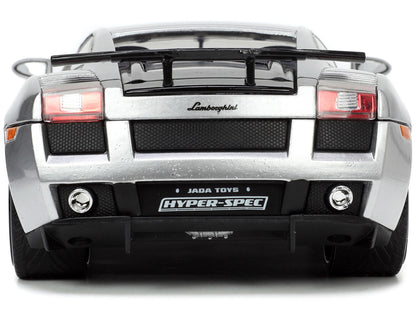 Lamborghini Gallardo Superleggera Silver Metallic with Yellow Stripes "Hyper-Spec" Series 1/24 Diecast Model Car