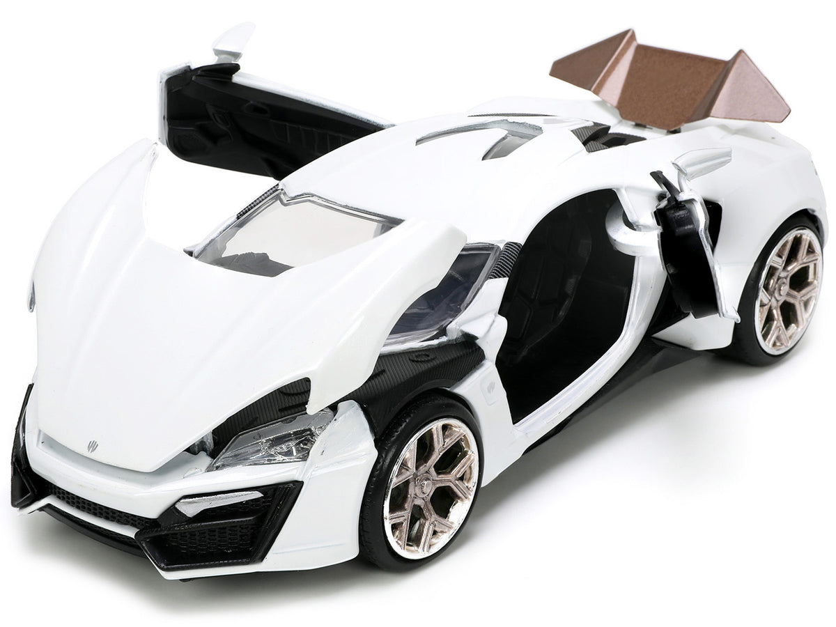 Lykan Hypersport White with Bronze Metallic Rear Spoiler "HKS" "Hyper-Spec" Series 1/24 Diecast Model Car