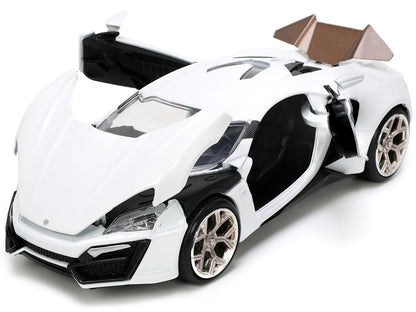 Lykan Hypersport White with Bronze Metallic Rear Spoiler "HKS" "Hyper-Spec" Series 1/24 Diecast Model Car