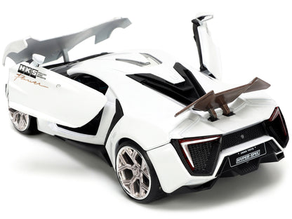 Lykan Hypersport White with Bronze Metallic Rear Spoiler "HKS" "Hyper-Spec" Series 1/24 Diecast Model Car