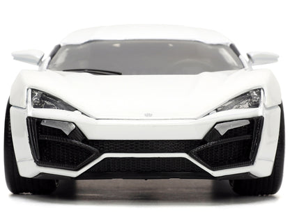 Lykan Hypersport White with Bronze Metallic Rear Spoiler "HKS" "Hyper-Spec" Series 1/24 Diecast Model Car