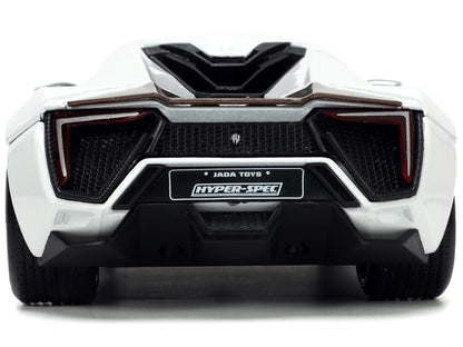 Lykan Hypersport White with Bronze Metallic Rear Spoiler "HKS" "Hyper-Spec" Series 1/24 Diecast Model Car