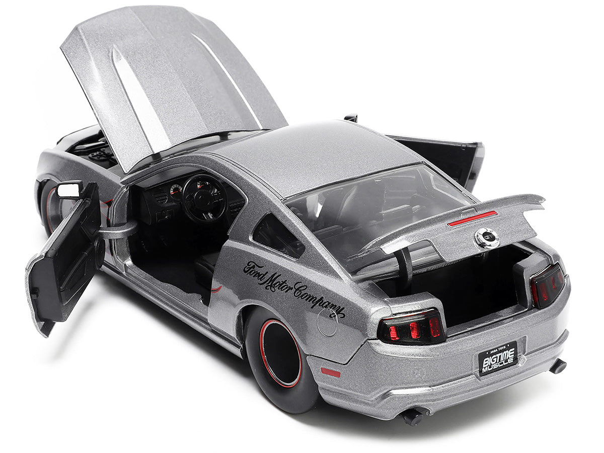 2010 Ford Mustang GT Gray Metallic with Flames "Ford Motor Company" "Bigtime Muscle" Series 1/24 Diecast Model Car