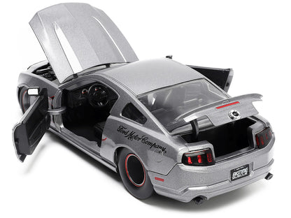 2010 Ford Mustang GT Gray Metallic with Flames "Ford Motor Company" "Bigtime Muscle" Series 1/24 Diecast Model Car