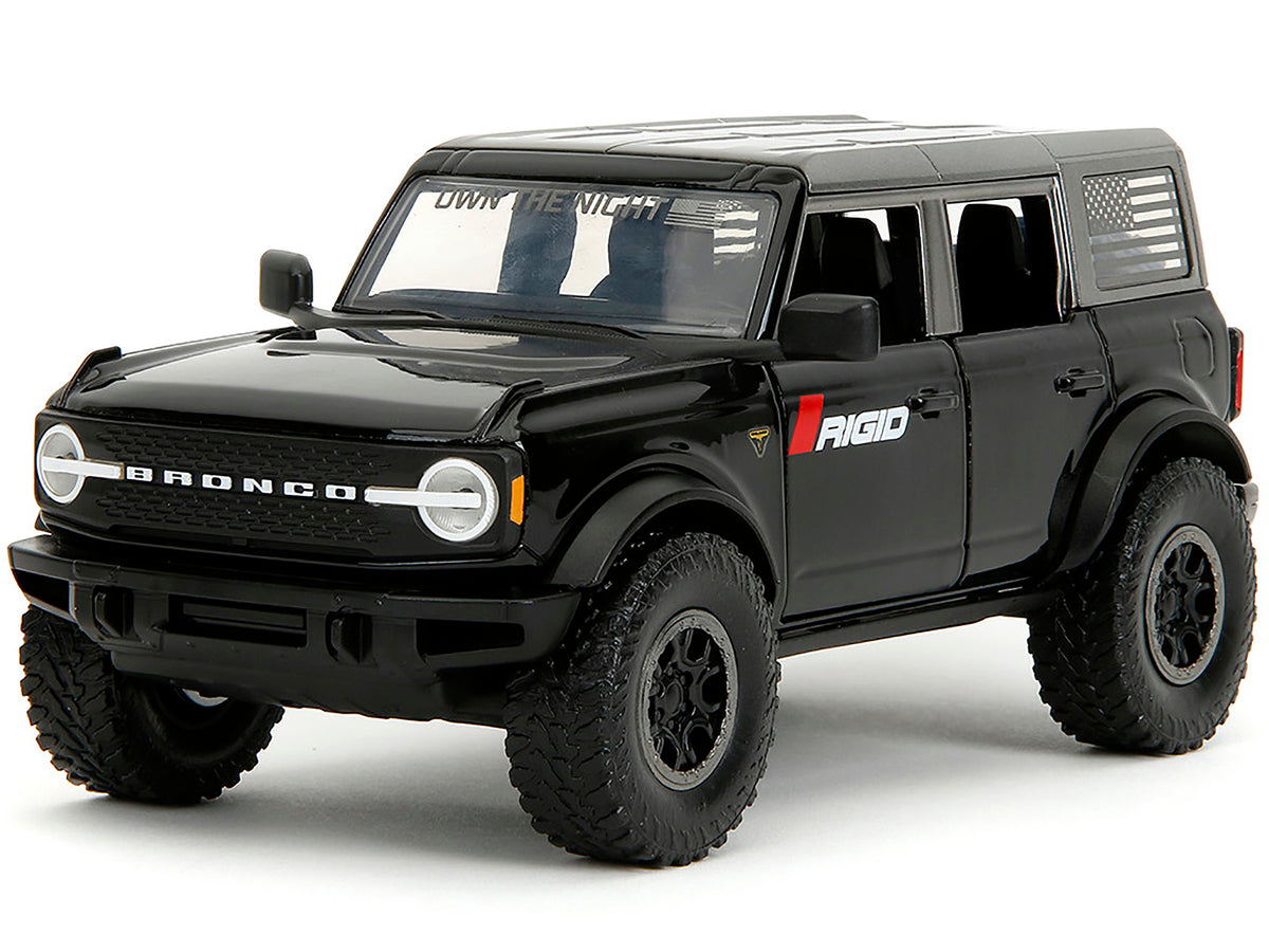 2021 Ford Bronco Badlands Black "Rigid" with Extra Wheels "Just Trucks" Series 1/24 Diecast Model Car