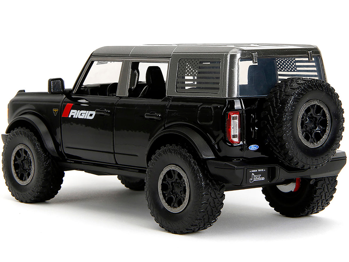 2021 Ford Bronco Badlands Black "Rigid" with Extra Wheels "Just Trucks" Series 1/24 Diecast Model Car
