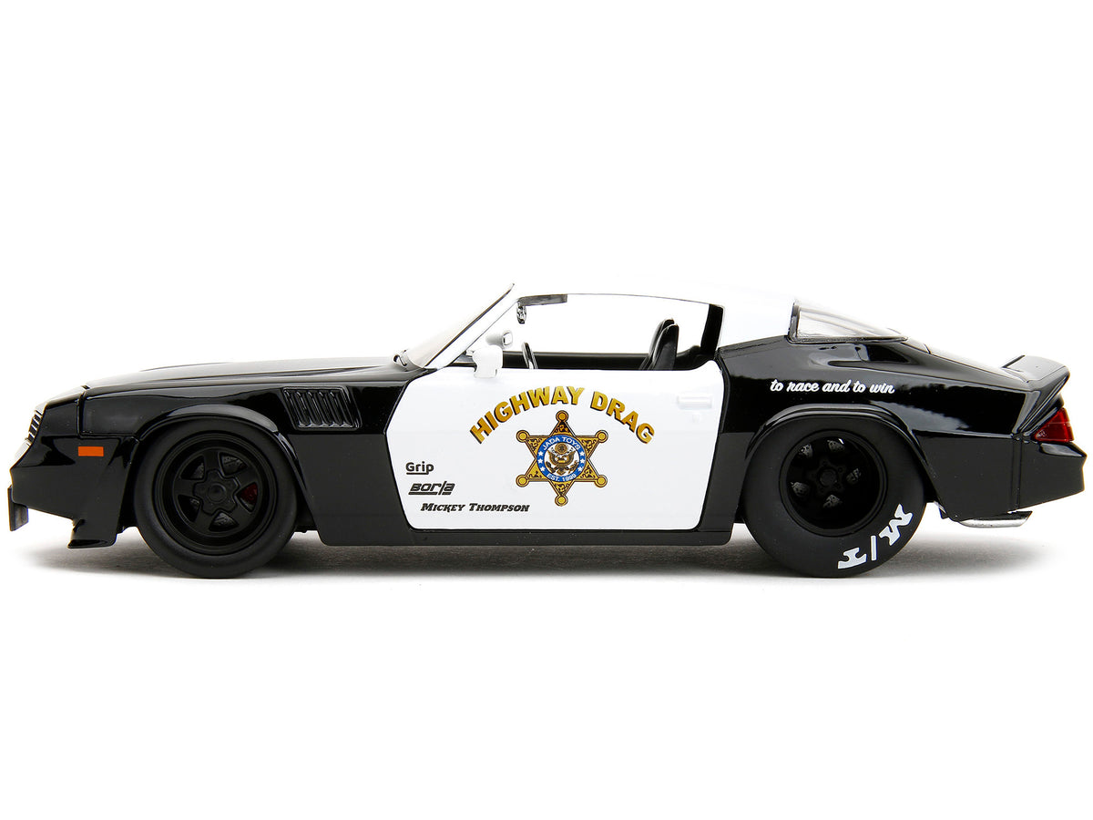 1979 Chevrolet Camaro Z28 Police Black and White "Highway Drag" "Bigtime Muscle" Series 1/24 Diecast Model Car