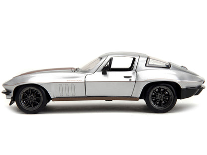 1966 Chevrolet Corvette Silver Metallic with Bronze Stripes "Bigtime Muscle" Series 1/24 Diecast Model Car